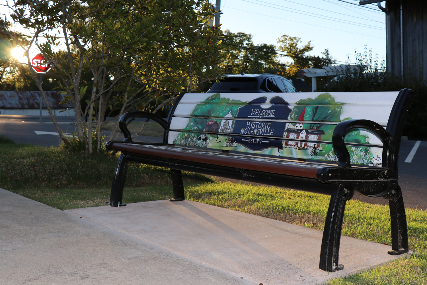 Painted Bench in Historic Downtown Nolensville