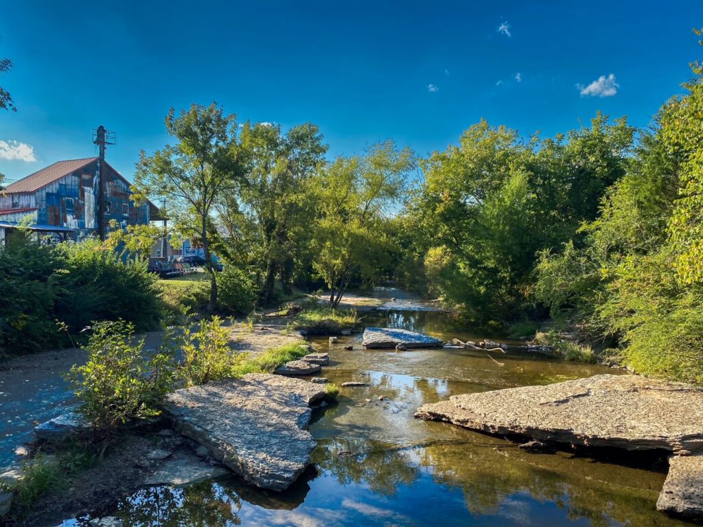 mill creek which winds past the old feed mill contributes to flooding in Nolensville