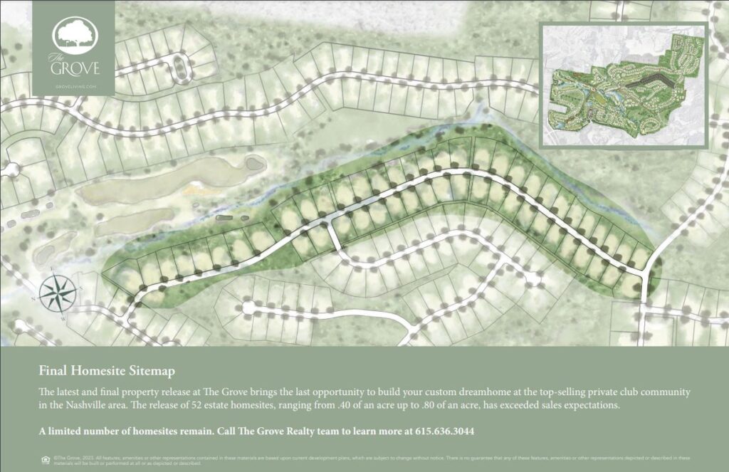 Final Site map of the grove at college grove