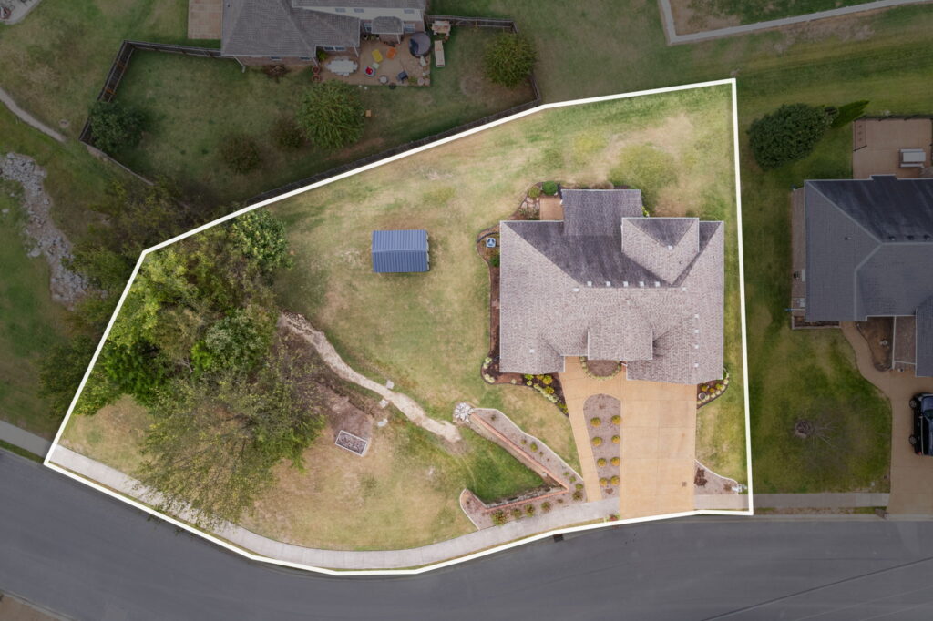 aerial shot with lot line of 4818 Trevino Court